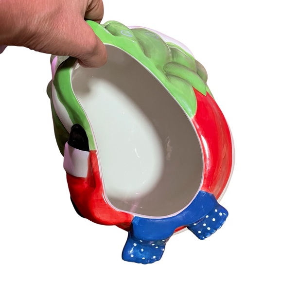 FROSTY THE SNOWMAN LARGE 3-D GLAZED CERAMIC CHRISTMAS COOKIE JAR HAND-CRAFTED - Picture 6 of 10